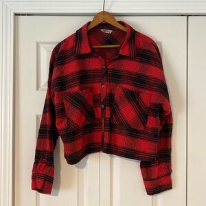 W’s dropped shoulder flannel shirt